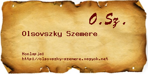 Olsovszky Szemere névjegykártya